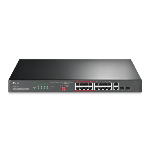 TP-Link TL-SL1218MP 16-Port 10/100 Mbps + 2-Port Gigabit Rackmount Switch with 1